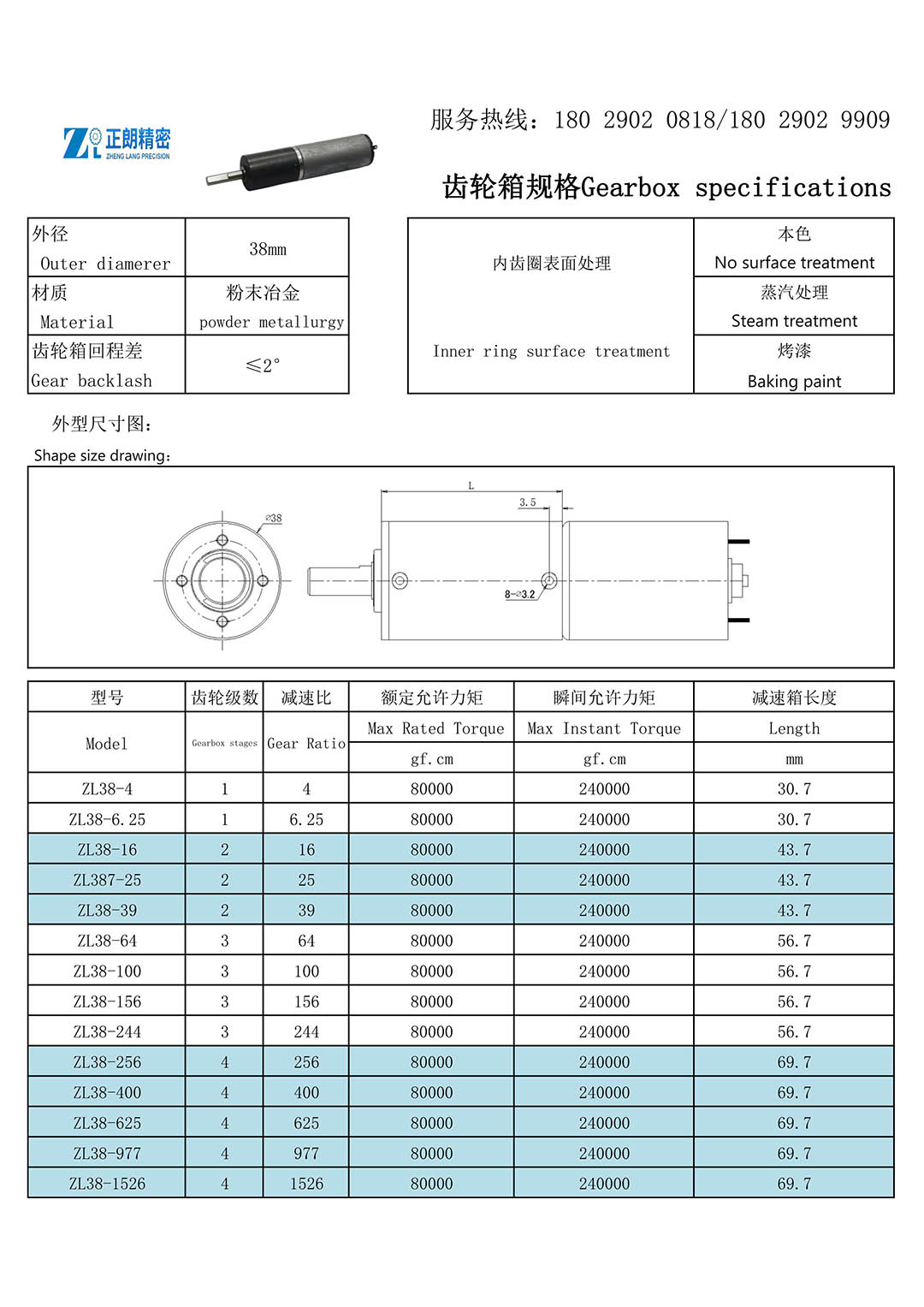 38齒輪箱規格